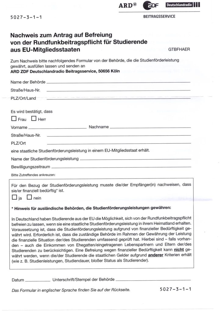 Gez Befreiung Pdf Formular How To: Befreiung vun der GEZ – ACEL